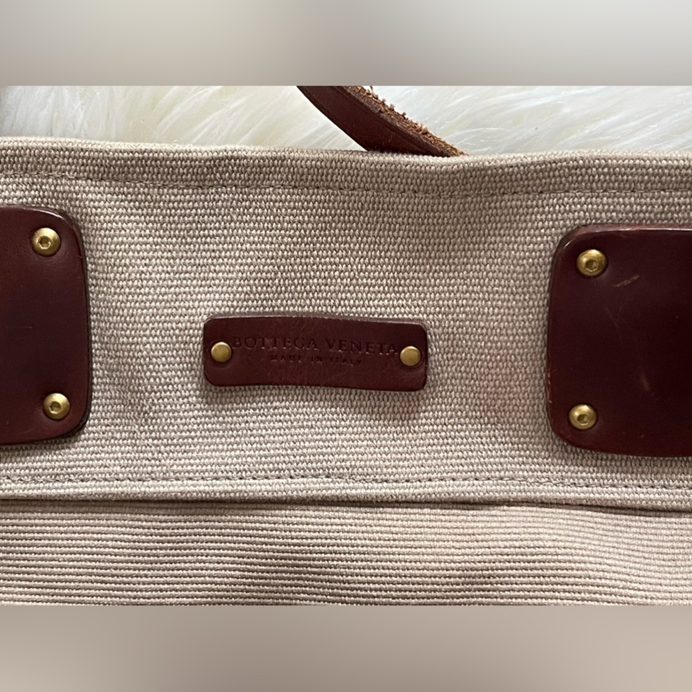 Bottega Veneta Sardegna Tote Canvas With Leather XL - Picture 10 of 15